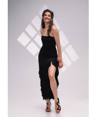 EMERY RUFFLE BLACK DRESS