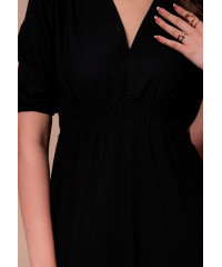 GRAICE V NECK BLACK DRESS