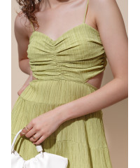 LINA SIDE CUTOUT GREEN DRESS