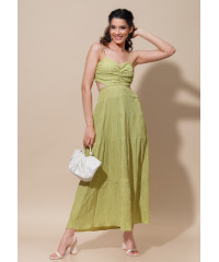 LINA SIDE CUTOUT GREEN DRESS