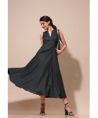 ESMI V NECK BLACK DRESS