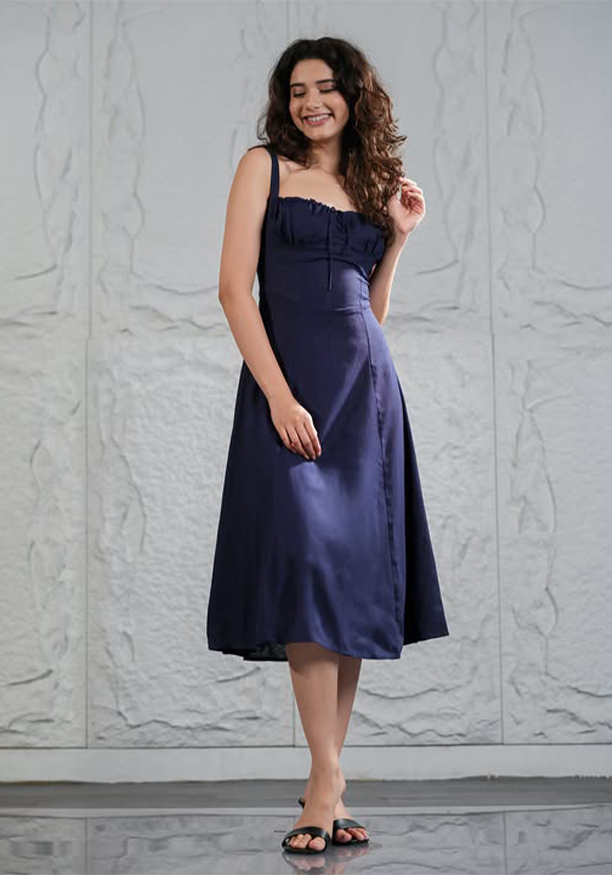 LILAC BUSTIER MIDI DRESS Nilsonline