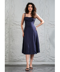LILAC BUSTIER MIDI DRESS