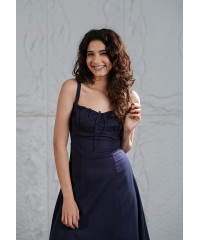 LILAC BUSTIER MIDI DRESS