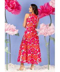 FRONT V NECK PINK DRESS