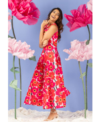 FRONT V NECK PINK DRESS