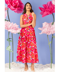 FRONT V NECK PINK DRESS