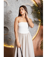 WHITE NATASHA BANDEAU DRESS 