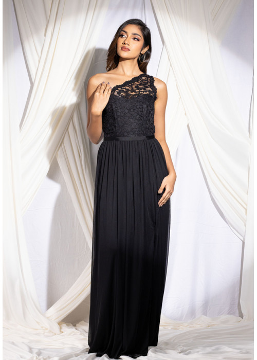 BLACK LILLIAN ALACE DRESS