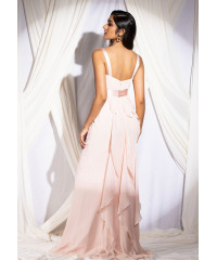 LIGHT PINK LAVENDER RUCHED DRESS