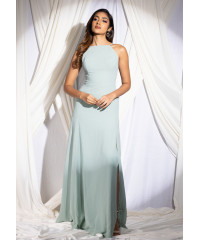 GREEN LAVENDER RUCHED DRESS