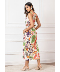 ADRIYANA RED MIX LONG DRESS