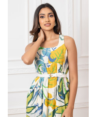 ADRIYANA GREEN MIX LONG DRESS