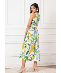 ADRIYANA GREEN MIX LONG DRESS