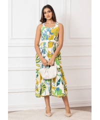 ADRIYANA GREEN MIX LONG DRESS