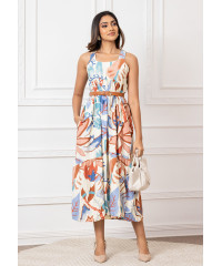 ADRIYANA BROWN MIX LONG DRESS