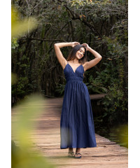 AERITH BLUE MAXI STRAP DRESS