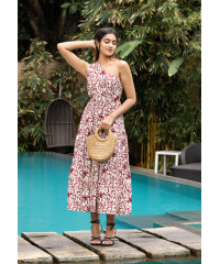 SUSAN RED ONE SHOULDER DRESS