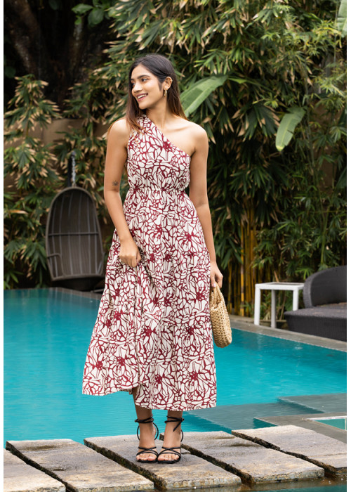 SUSAN RED ONE SHOULDER DRESS SUSAN RED ONE SHOULDER DRESS