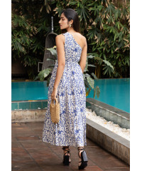 SUSAN ONE SHOULDER BLUE DRESS