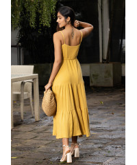 RHEIN YELLOW MAXI STRAP DRESS RHEIN YELLOW MAXI STRAP DRESS
