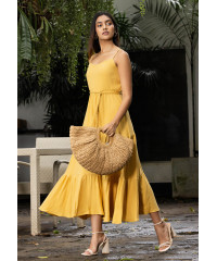RHEIN YELLOW MAXI STRAP DRESS RHEIN YELLOW MAXI STRAP DRESS