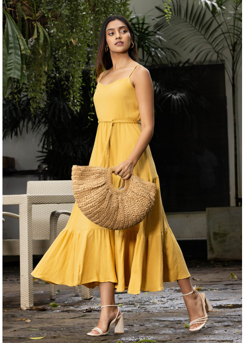 RHEIN YELLOW MAXI STRAP DRESS RHEIN YELLOW MAXI STRAP DRESS