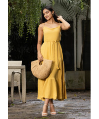 RHEIN YELLOW MAXI STRAP DRESS RHEIN YELLOW MAXI STRAP DRESS