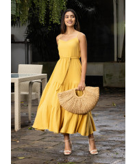 RHEIN YELLOW MAXI STRAP DRESS RHEIN YELLOW MAXI STRAP DRESS