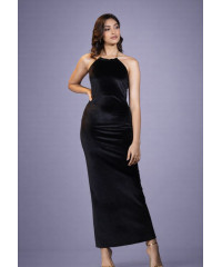 ALIZA HALTER NECK BLACK LONG DRESS ALIZA HALTER NECK BLACK LONG DRESS