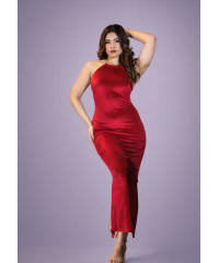 ALIZA HALTER NECK LONG RED DRESS ALIZA HALTER NECK LONG RED DRESS
