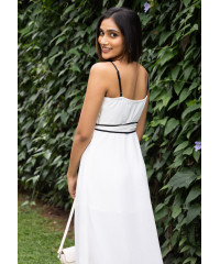 LILIAN CONTRASTING OFF WHITE DRESS