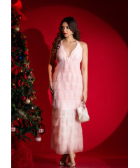 NOVA PINK KNOT LONG DRESS