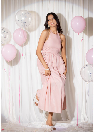 EMA HALTER PINK  DRESS