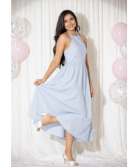 EMA HALTER BLUE DRESS
