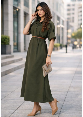 EVELYN UTILITY KAKI GREEN MAXI DRESS EVELYN UTILITY KAKI GREEN MAXI DRESS
