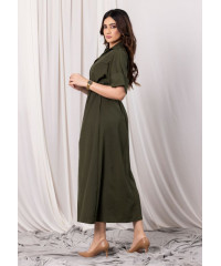 EVELYN UTILITY KAKI GREEN MAXI DRESS