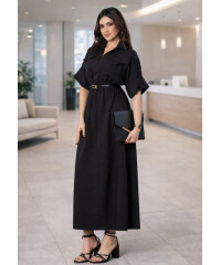EVELYN UTILITY KAKI BLACK MAXI DRESS EVELYN UTILITY KAKI BLACK MAXI DRESS