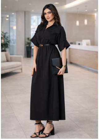 EVELYN UTILITY KAKI BLACK MAXI DRESS