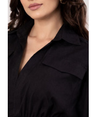 EVELYN UTILITY KAKI BLACK MAXI DRESS