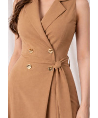 KATEY SLEEVELESS BROWN DRESS 