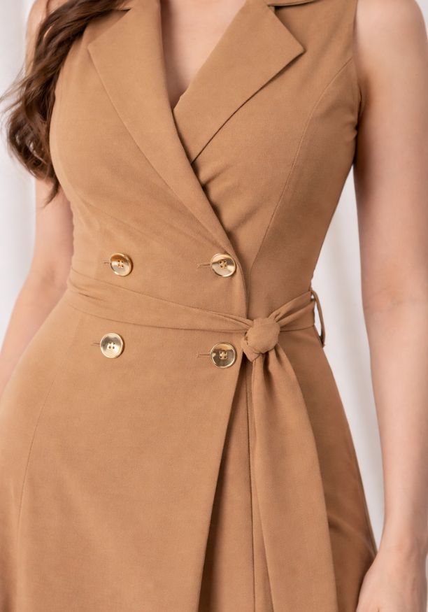 KATEY SLEEVELESS BROWN DRESS 