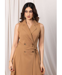 KATEY SLEEVELESS BROWN DRESS 