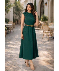  AZERIA SLEEVELESS GREEN MIDI DRESS