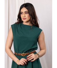 AZERIA SLEEVELESS GREEN MIDI DRESS AZERIA SLEEVELESS GREEN MIDI DRESS