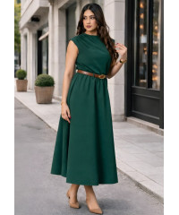  AZERIA SLEEVELESS GREEN MIDI DRESS