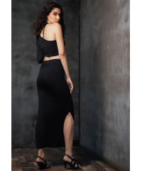 NOVA ROUCHED BLACK SKIRT