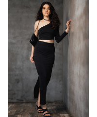 NOVA ROUCHED BLACK SKIRT