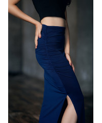 NOVA ROUCHED BLUE SKIRT