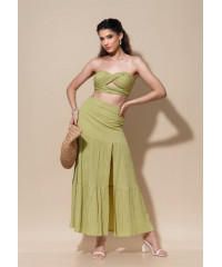 ASTRID LYERD GREEN SKIRT